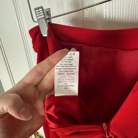 House of CB Martinez Cherry Red Maxi Skirt M - Picture 6 of 6